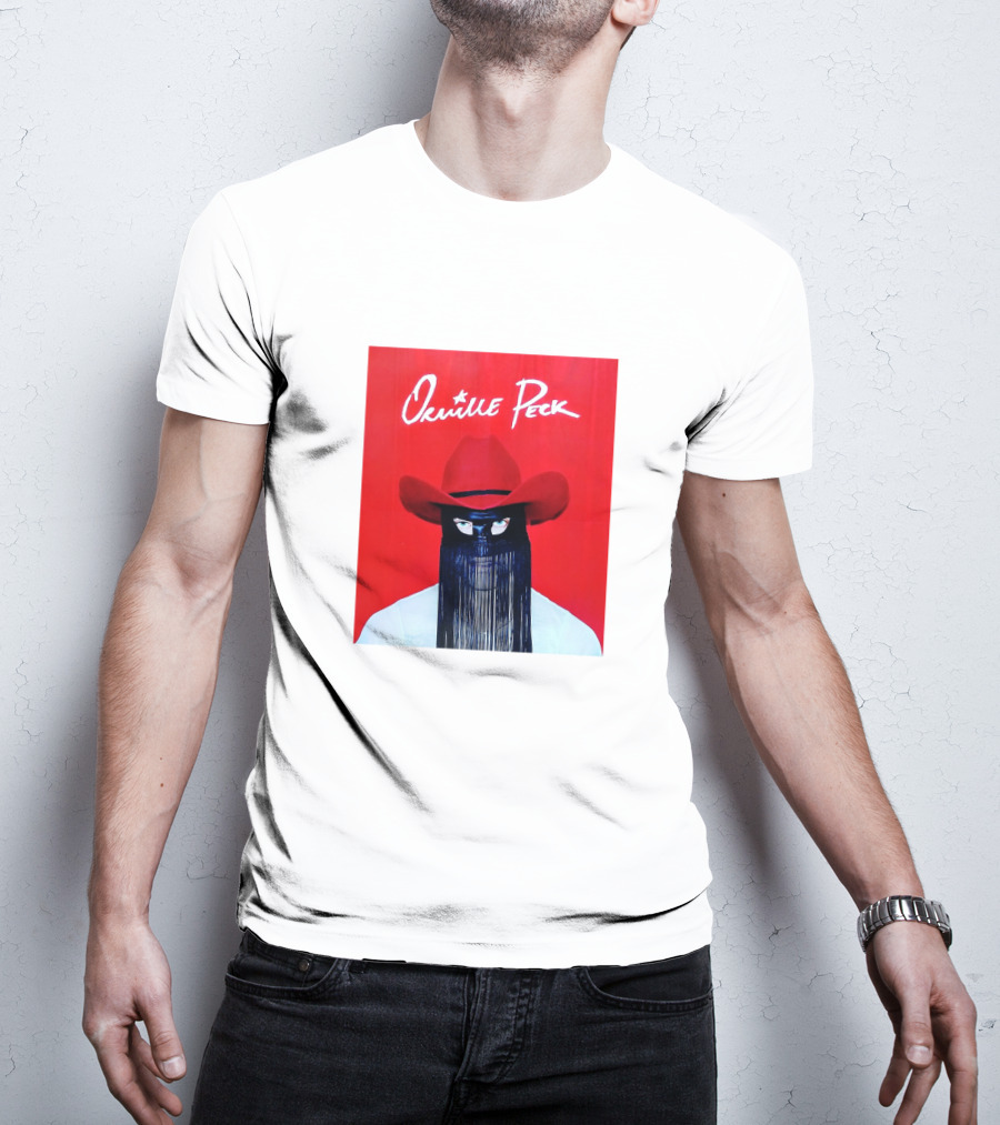 Orville Peck Red Hat Fringed Mask T-Shirt