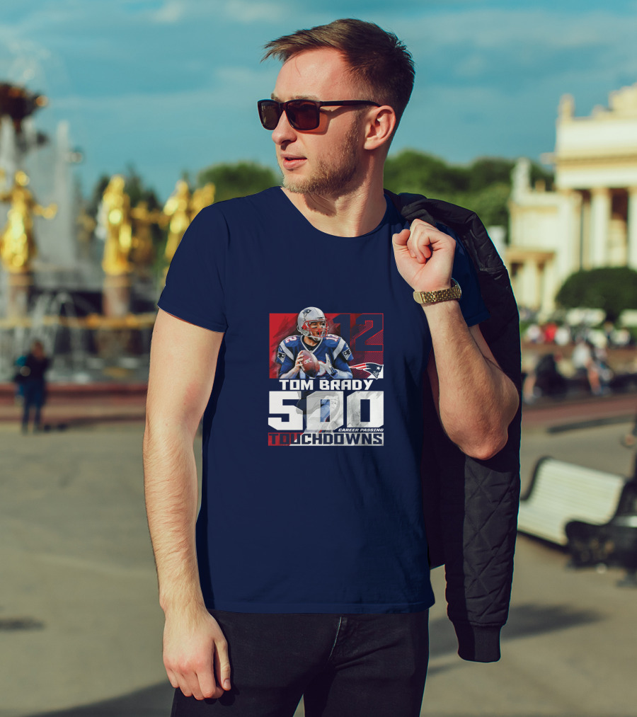 Tom Brady 500 Career Passing Touchdowns 12 Patriots T-Shirt