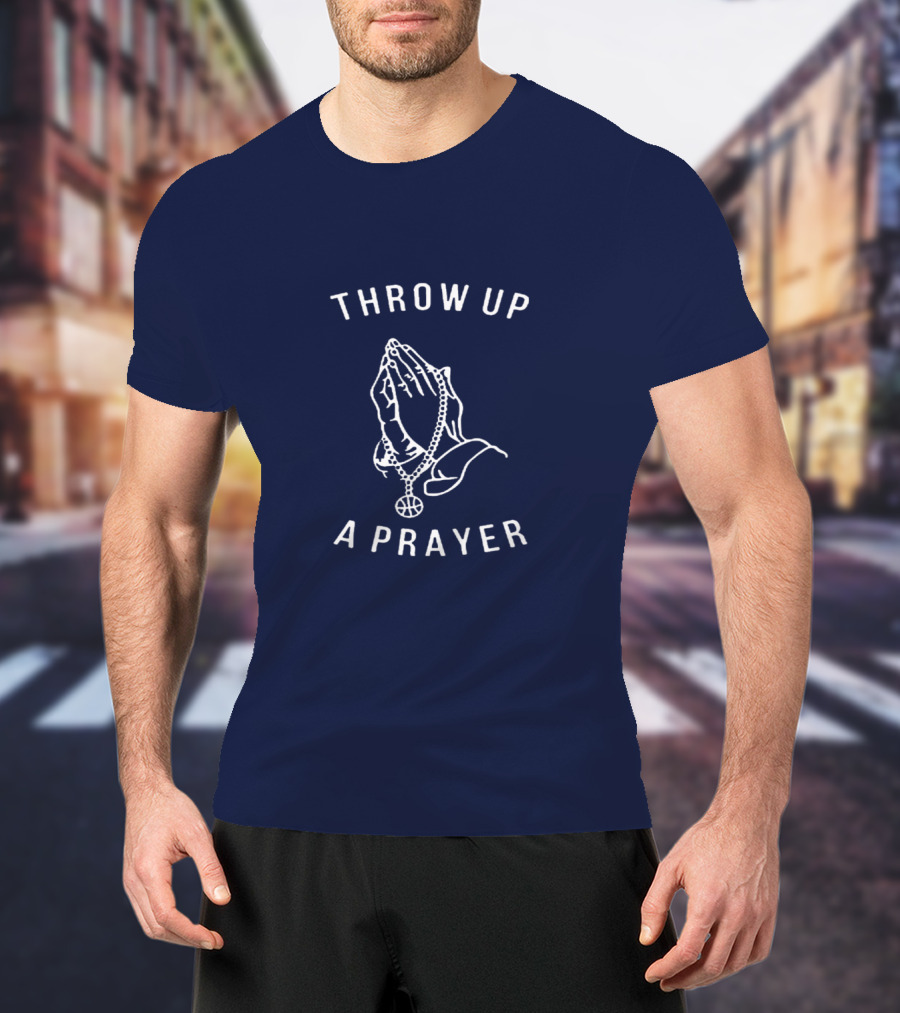 Throw Up A Prayer Hands And Basketball Pendant T-Shirt