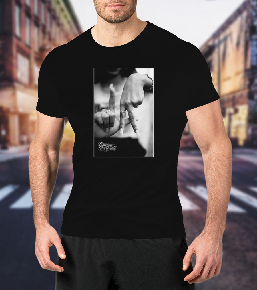 Esteban Oriol LA Fingers Gesture Black And White Photography T-Shirt