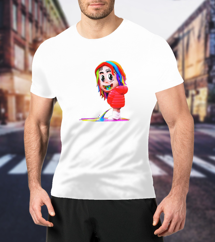 Sixnine Rainbow Hair Cartoon Character Merch T-Shirt