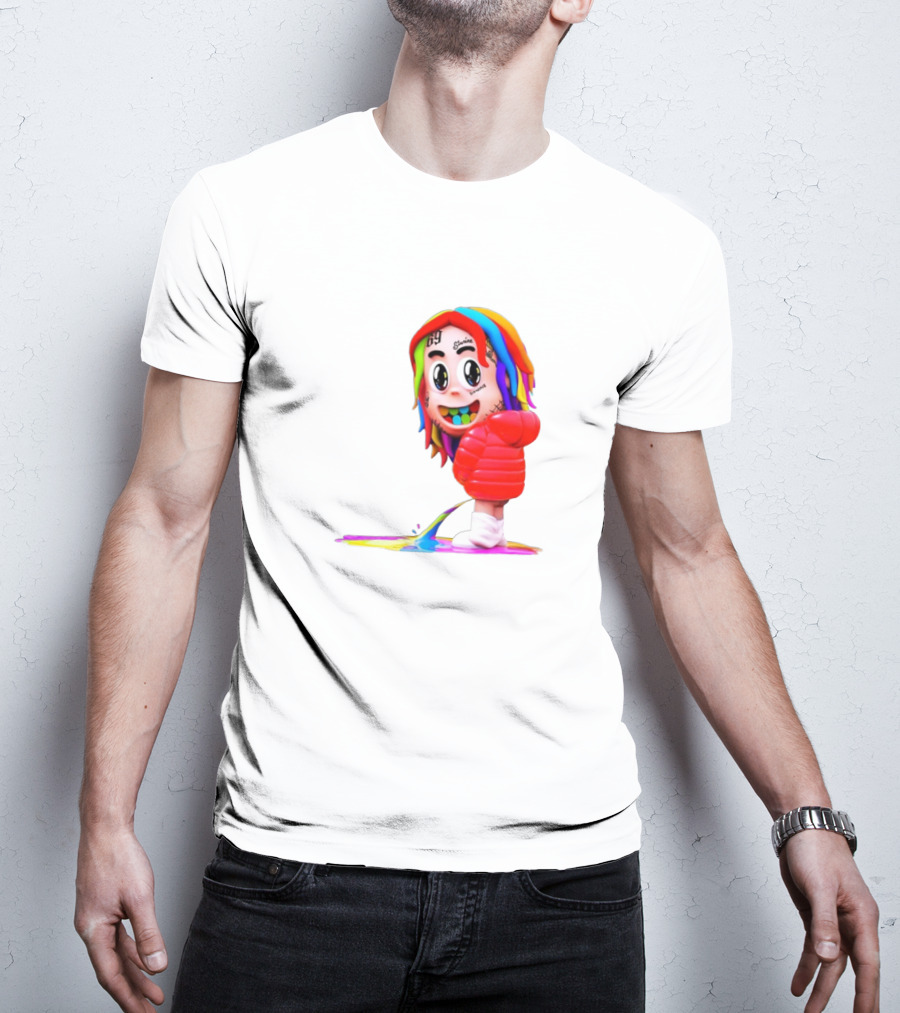 Sixnine Rainbow Hair Cartoon Character Merch T-Shirt