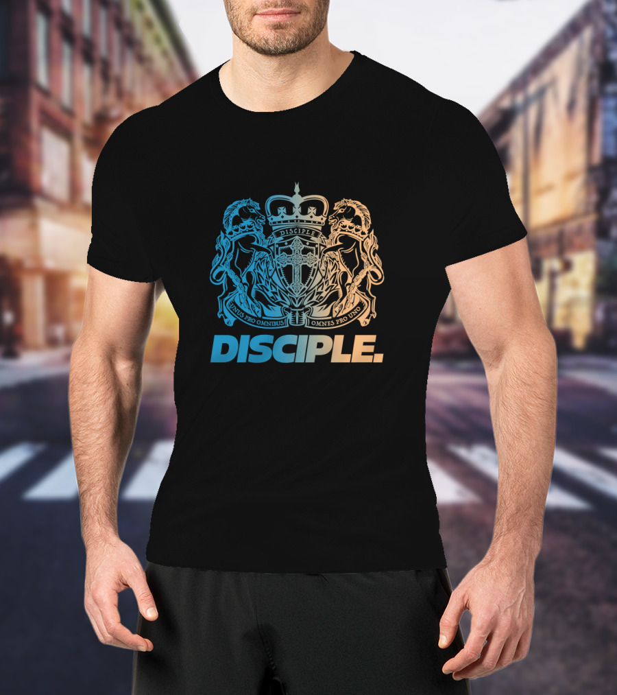 DISCIPLE Omnes Pro Uno Unus Pro Omnibus Crest T-Shirt