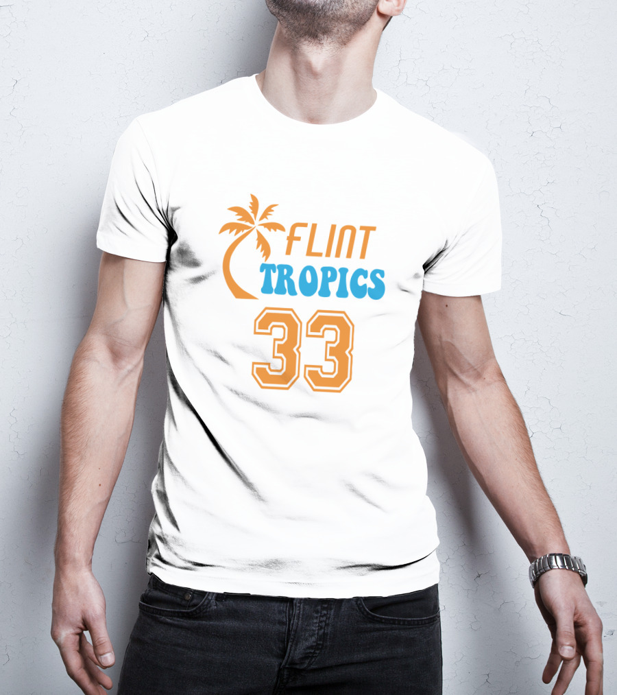 Flint Tropics 33 Basketball Palm Tree T-Shirt