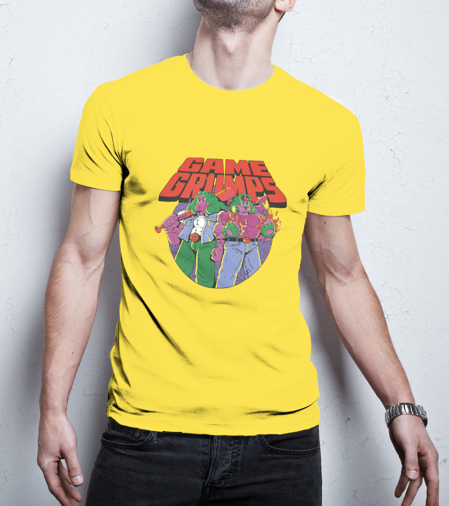 Game Grumps Retro Beat 'Em Up Characters Fiery Brawlers T-Shirt