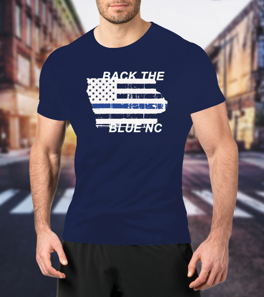BACK THE BLUE NC American Flag T-Shirt