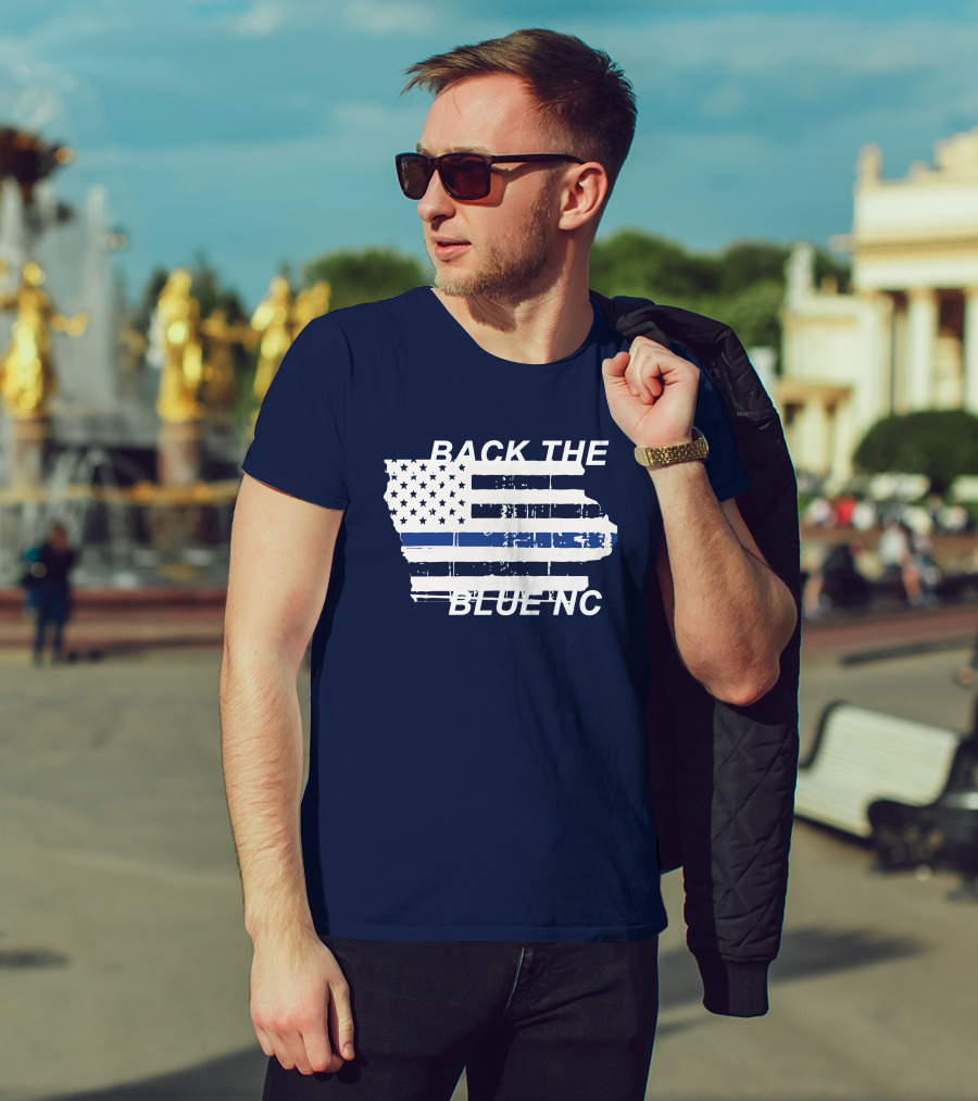 BACK THE BLUE NC American Flag T-Shirt