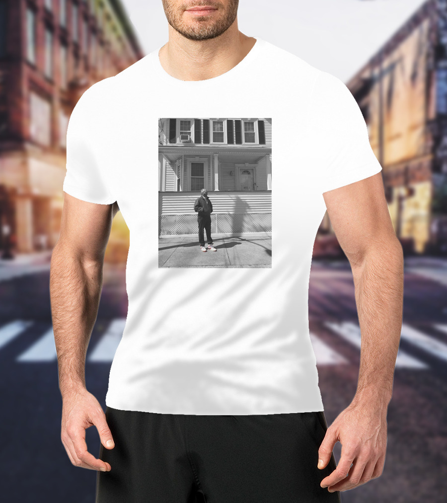 Ed Markey Standing In Front Of House In Black And White Photo T-Shirt