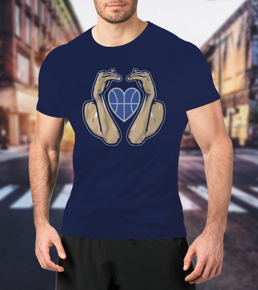 Basketball Heart With Flexed Arms T-Shirt