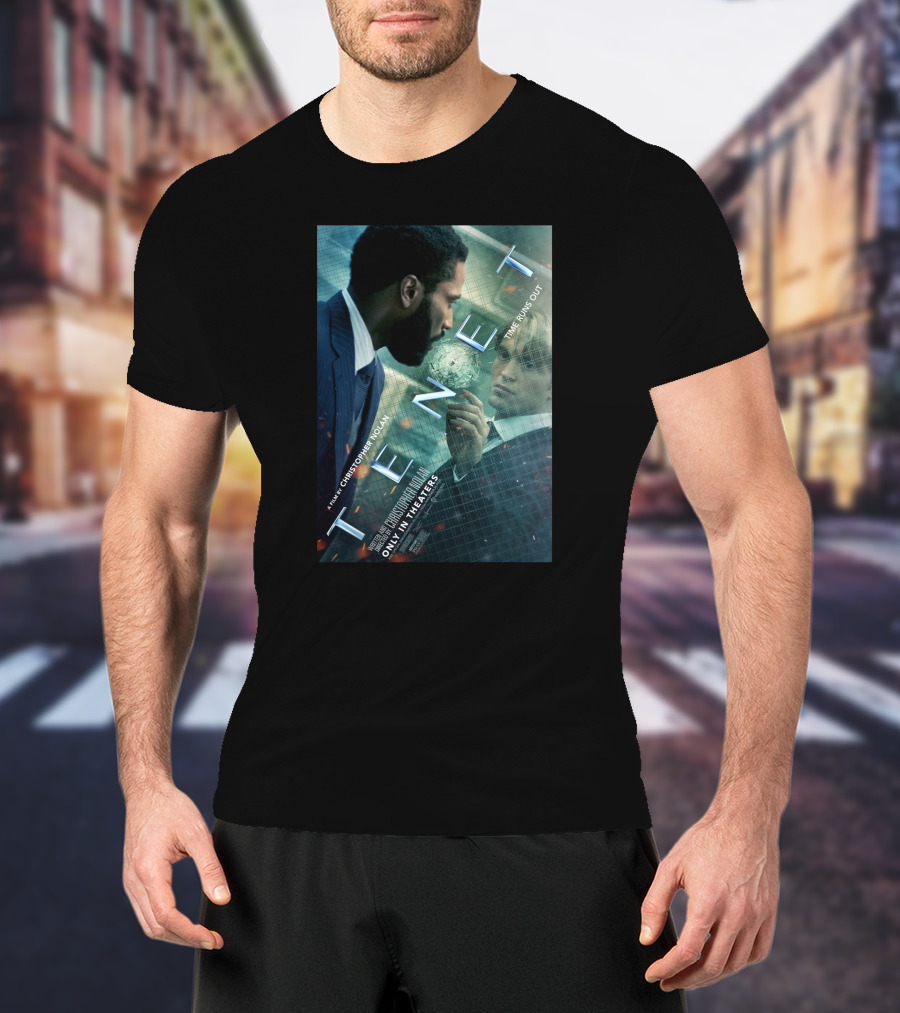 Christopher Nolan Tenet New Film Only In Theaters Time Runs Out T-Shirt