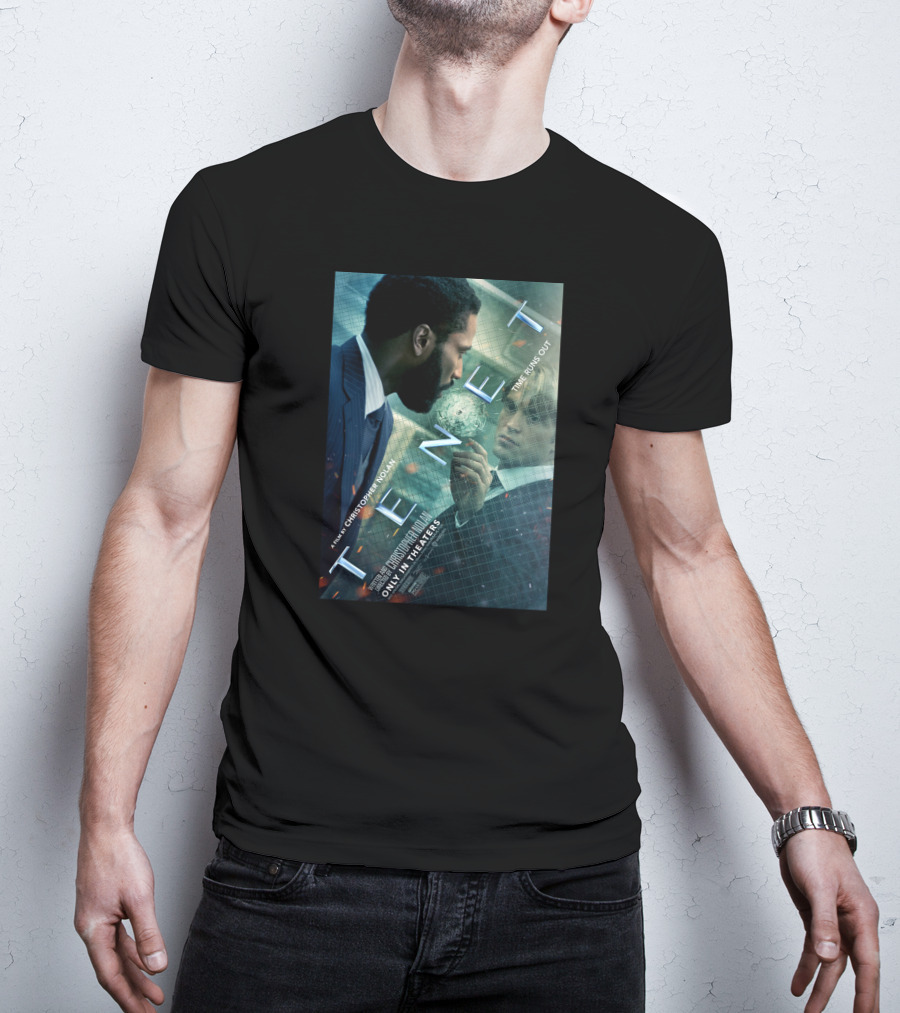 Christopher Nolan Tenet New Film Only In Theaters Time Runs Out T-Shirt