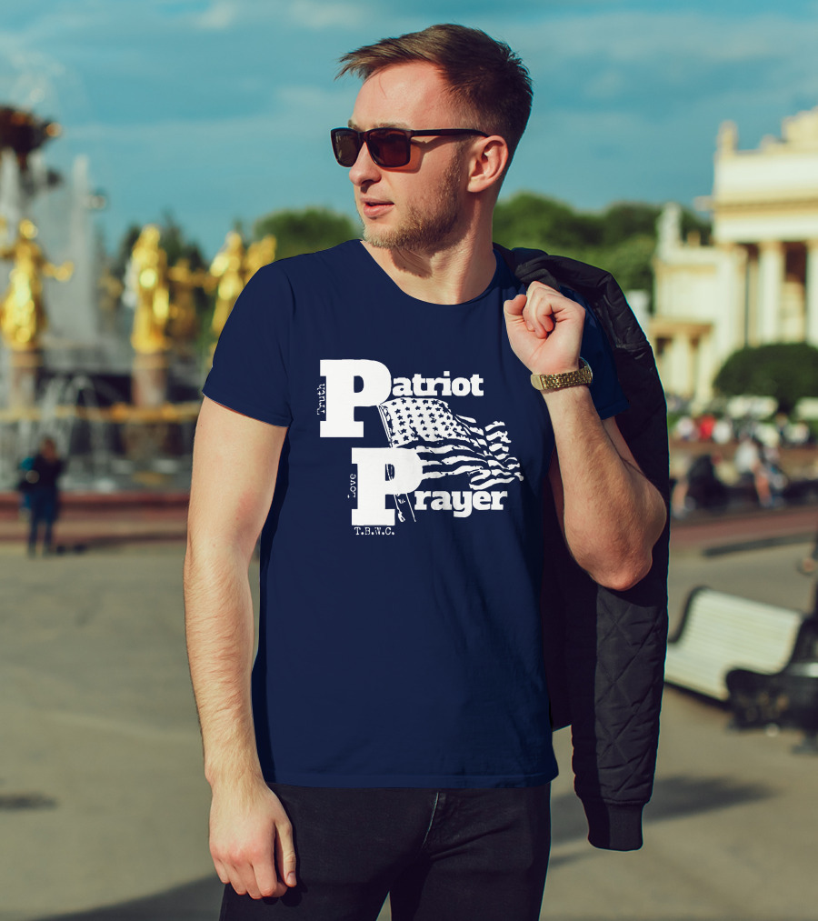 Truth Love Patriot Prayer T.B.W.C. American Flag T-Shirt