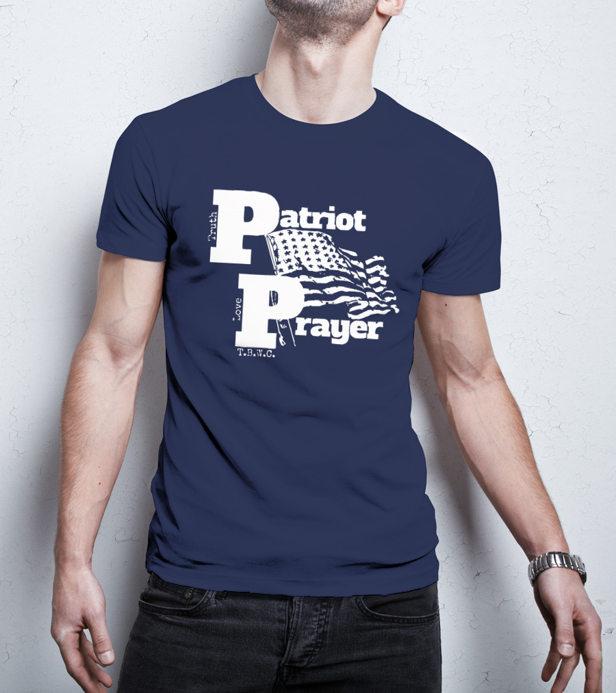 Truth Love Patriot Prayer T.B.W.C. American Flag T-Shirt