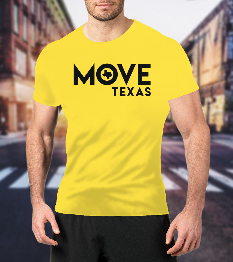 MOVE Texas Voter Engagement Logo Yellow Background T-Shirt