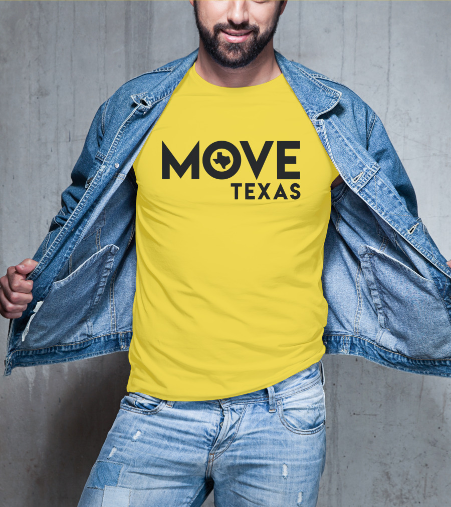 MOVE Texas Voter Engagement Logo Yellow Background T-Shirt