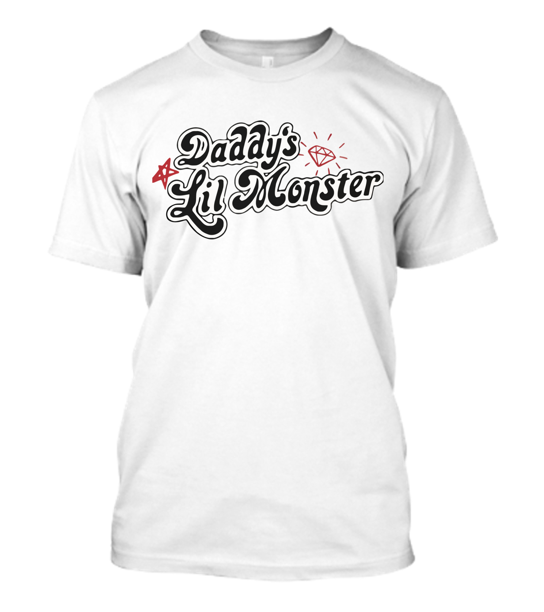 Daddy's Lil Monster Harley Quinn Inspired Diamond And Star T-Shirt