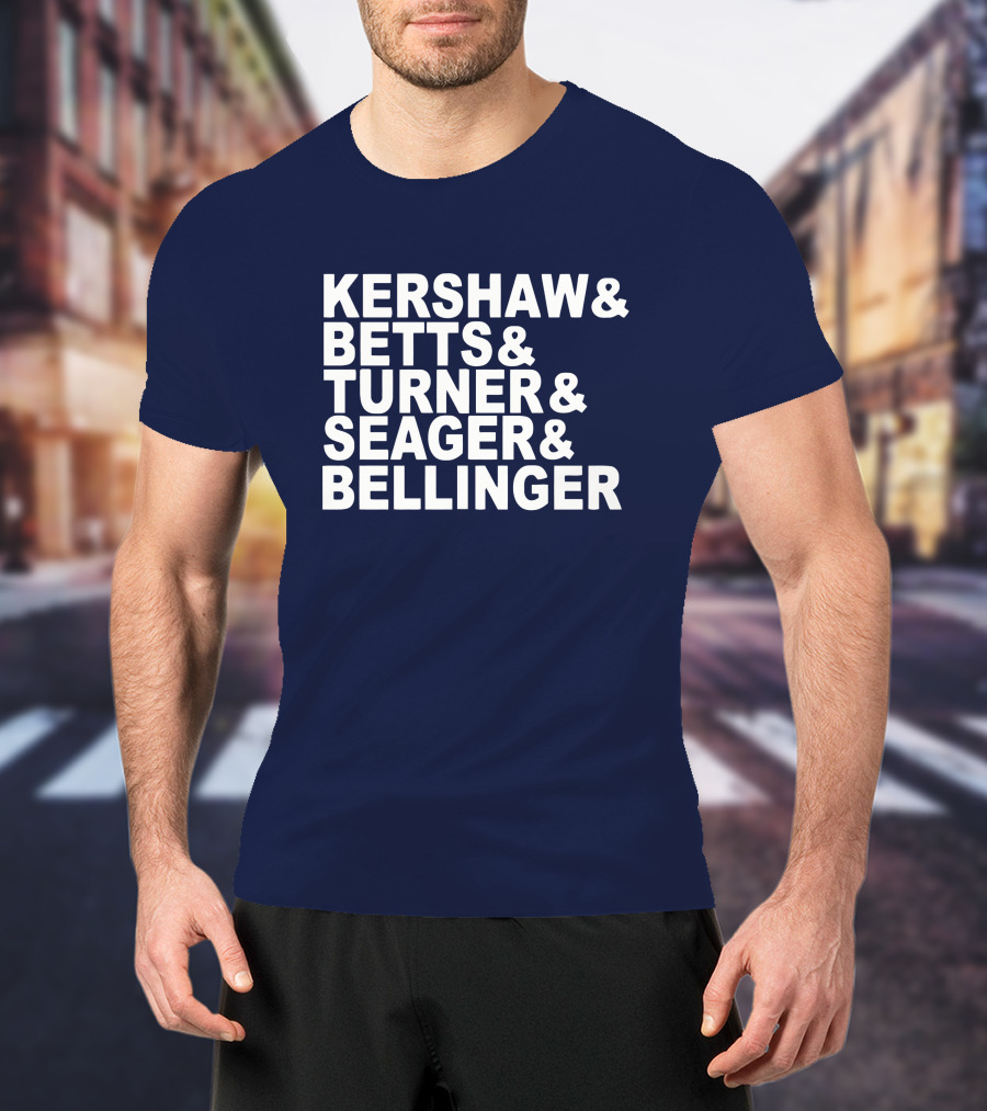 Kershaw Betts Turner Seager Bellinger Dodgers Fab Five T-Shirt