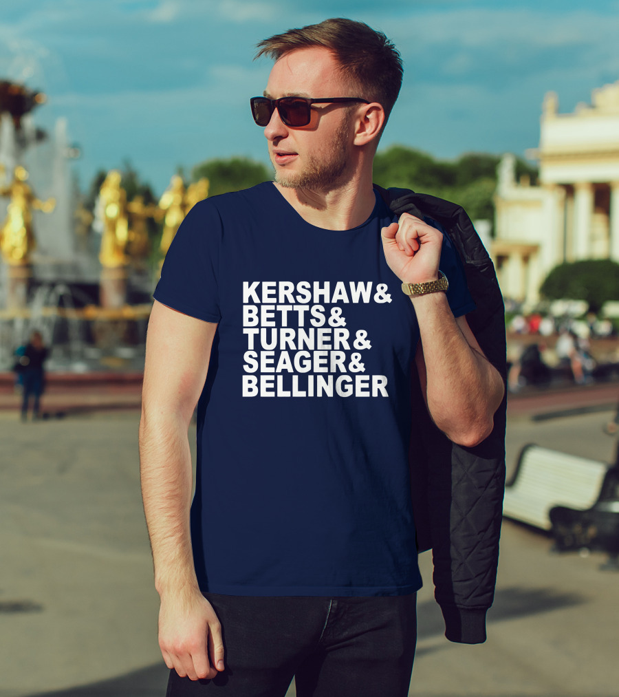 Kershaw Betts Turner Seager Bellinger Dodgers Fab Five T-Shirt