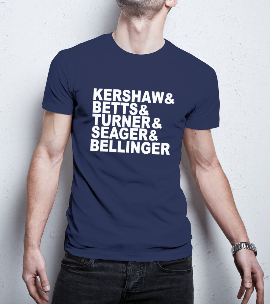 Kershaw Betts Turner Seager Bellinger Dodgers Fab Five T-Shirt