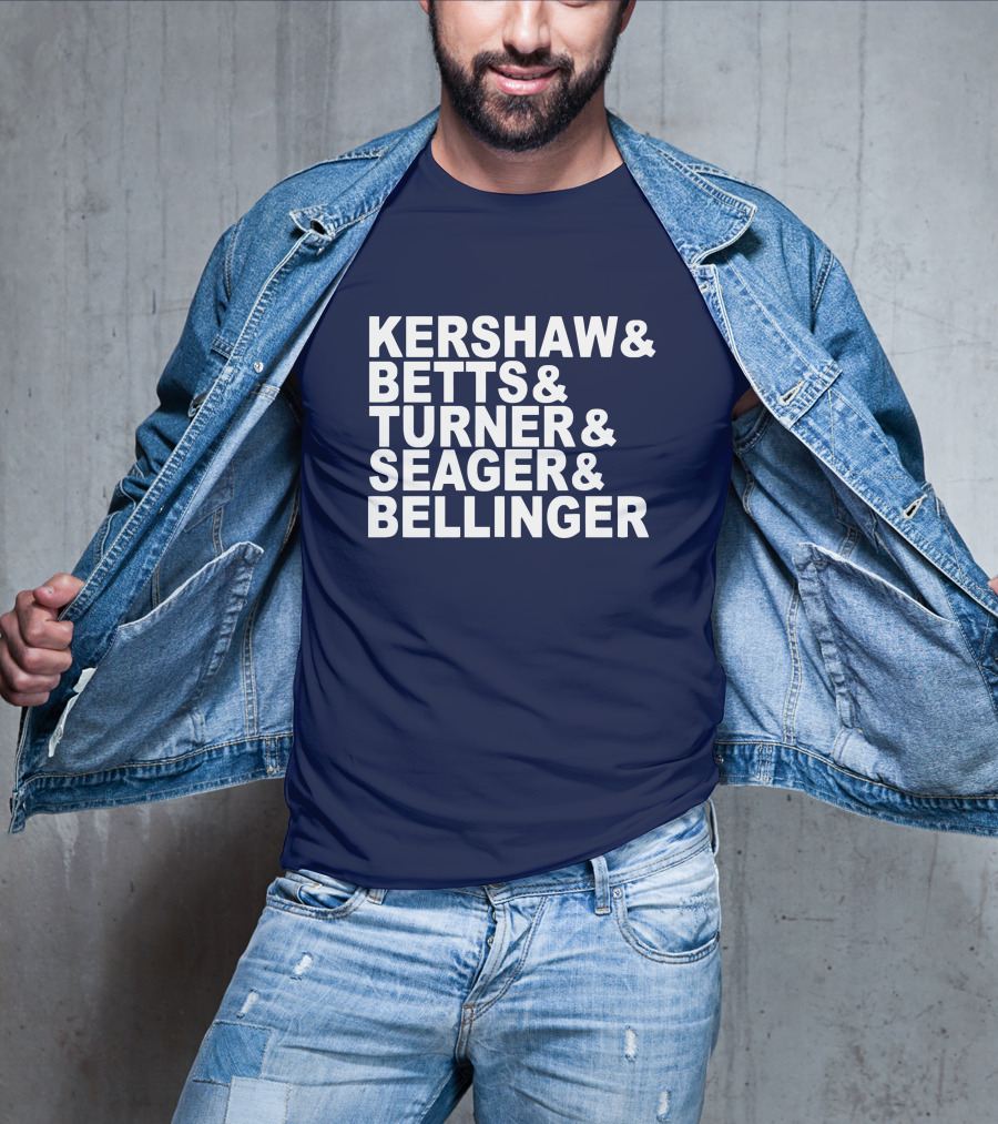 Kershaw Betts Turner Seager Bellinger Dodgers Fab Five T-Shirt