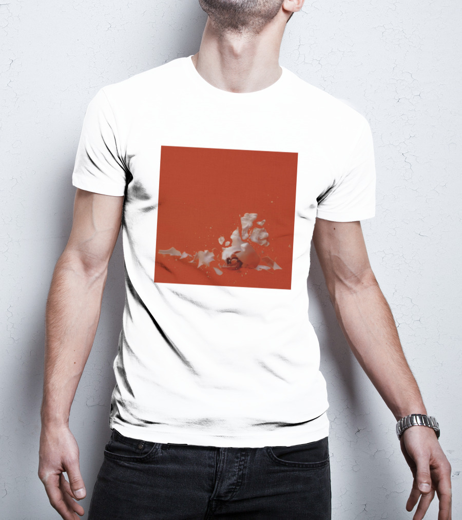 Therefore I Am Broken Egg On Orange Background T-Shirt