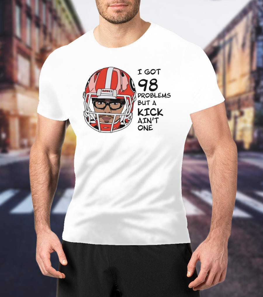 I Got 98 Problems But A Kick Ain't One Rodrigo Blankenship Football Helmet T-Shirt