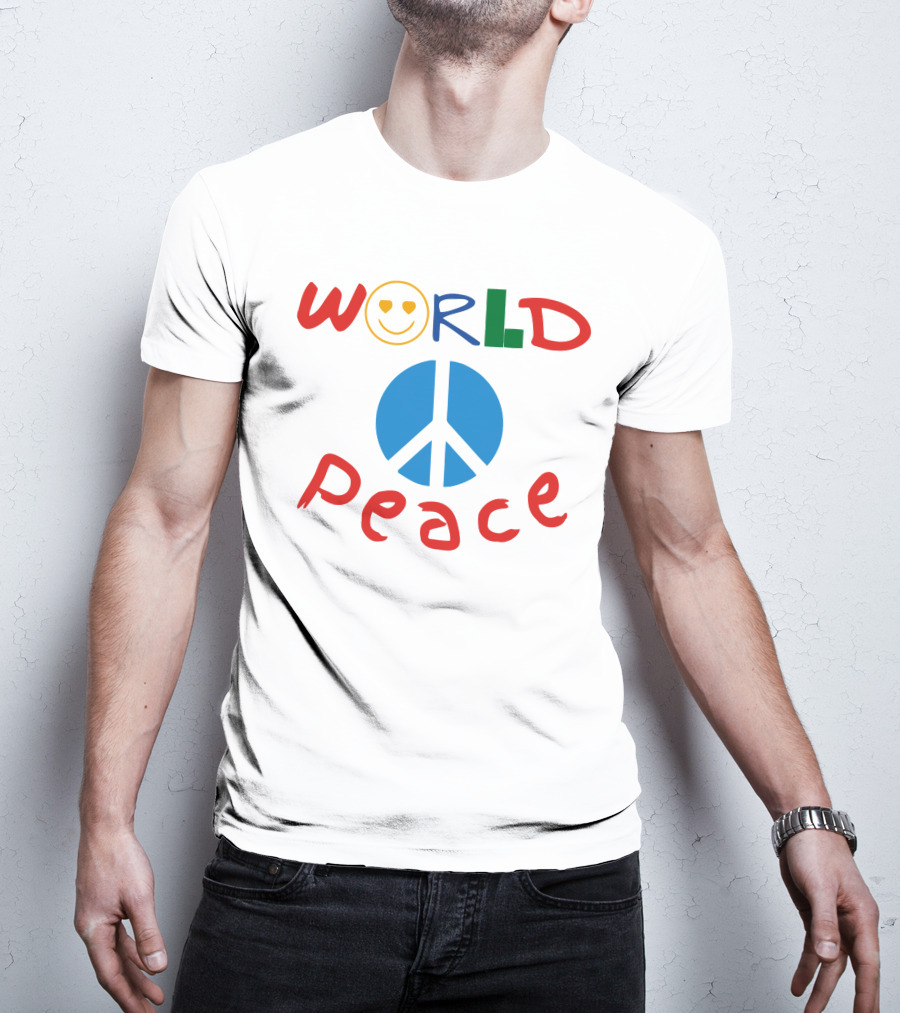 WORLD Peace Smiley Face With Peace T-Shirt