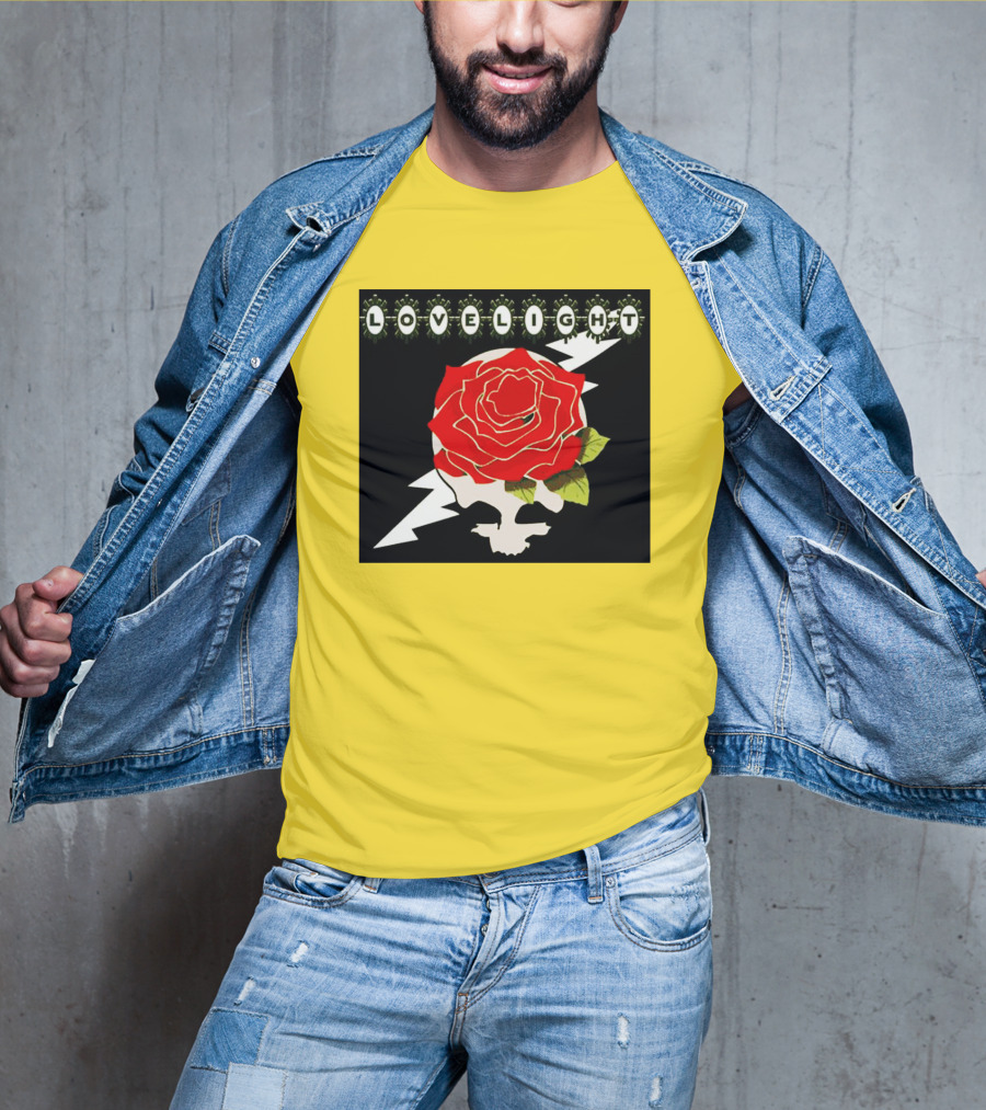 Lovelight Rose Skull With Lightning Bolt T-Shirt
