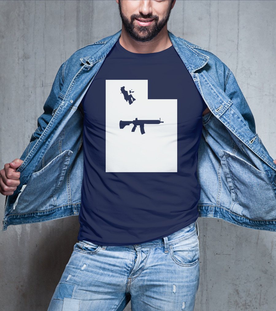 Keep Utah Tactical AR-15 Rifle And Skier In State T-Shirt