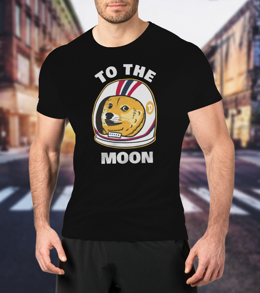 To The Moon Doge Astronaut Helmet T-Shirt