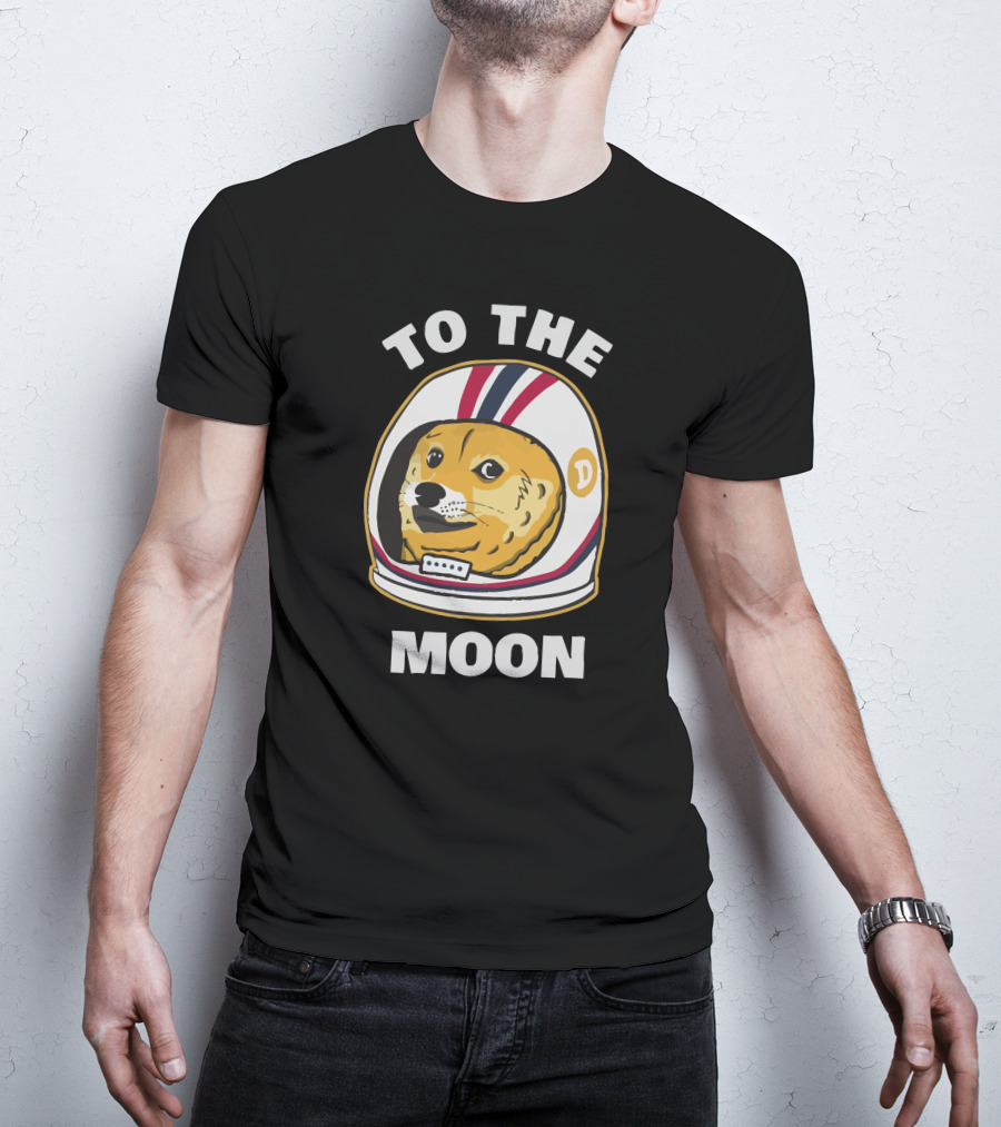 To The Moon Doge Astronaut Helmet T-Shirt