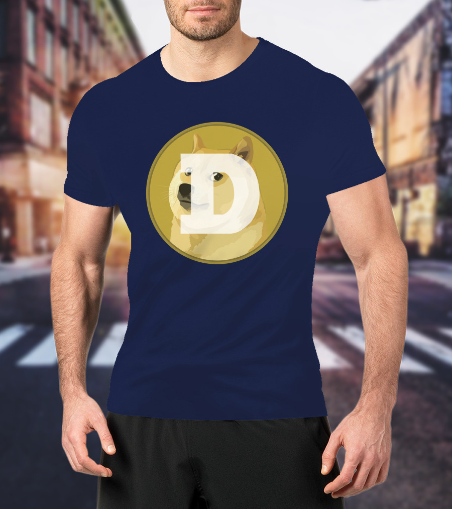 Dogecoin Dog Meme Cryptocurrency Icon D Letter T-Shirt