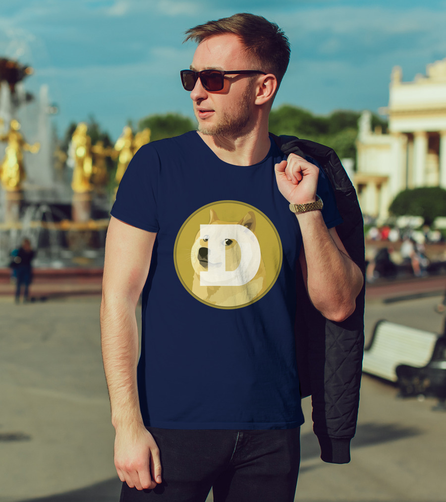 Dogecoin Dog Meme Cryptocurrency Icon D Letter T-Shirt