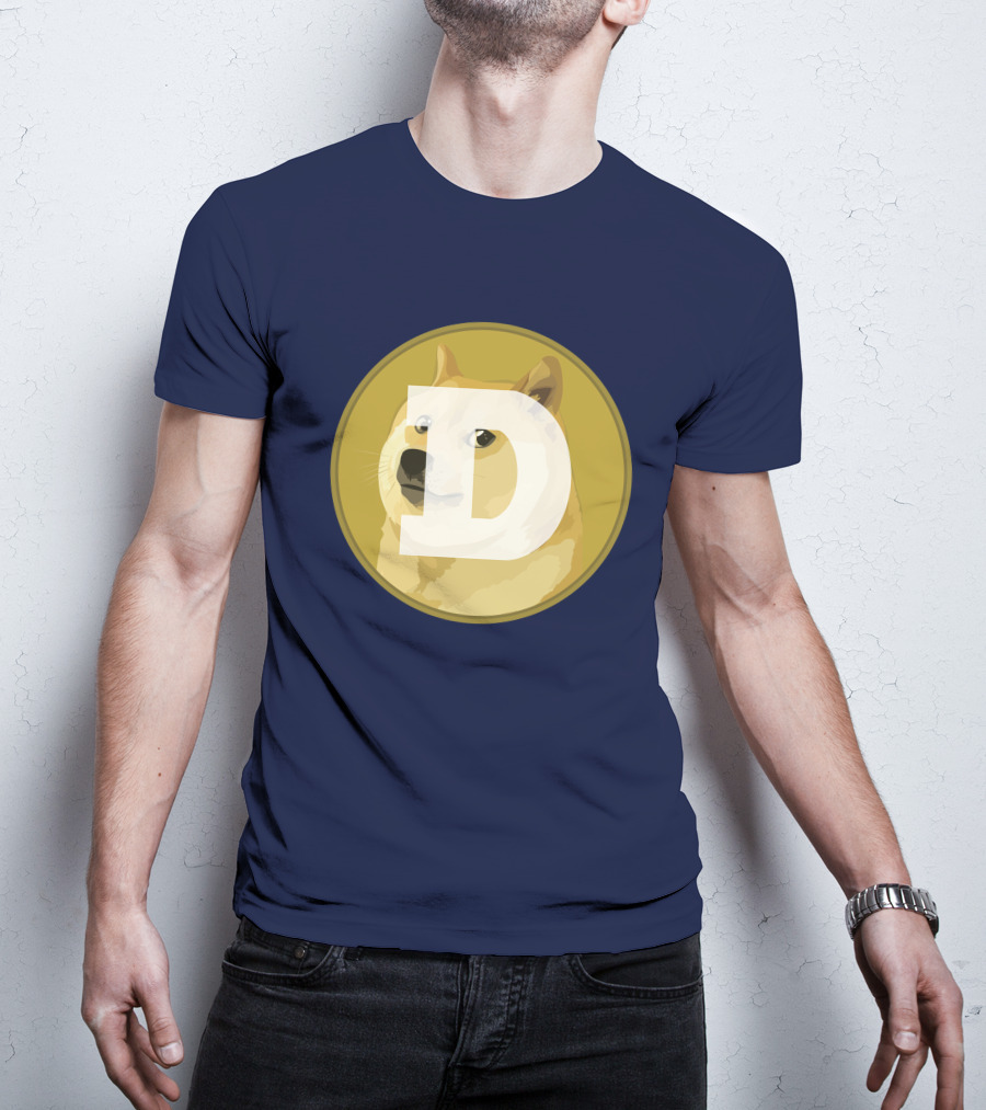Dogecoin Dog Meme Cryptocurrency Icon D Letter T-Shirt