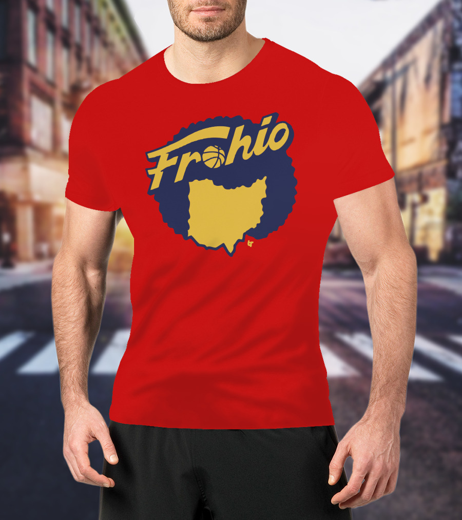 Frohio Ohio Basketball Map Silhouette Red T-Shirt