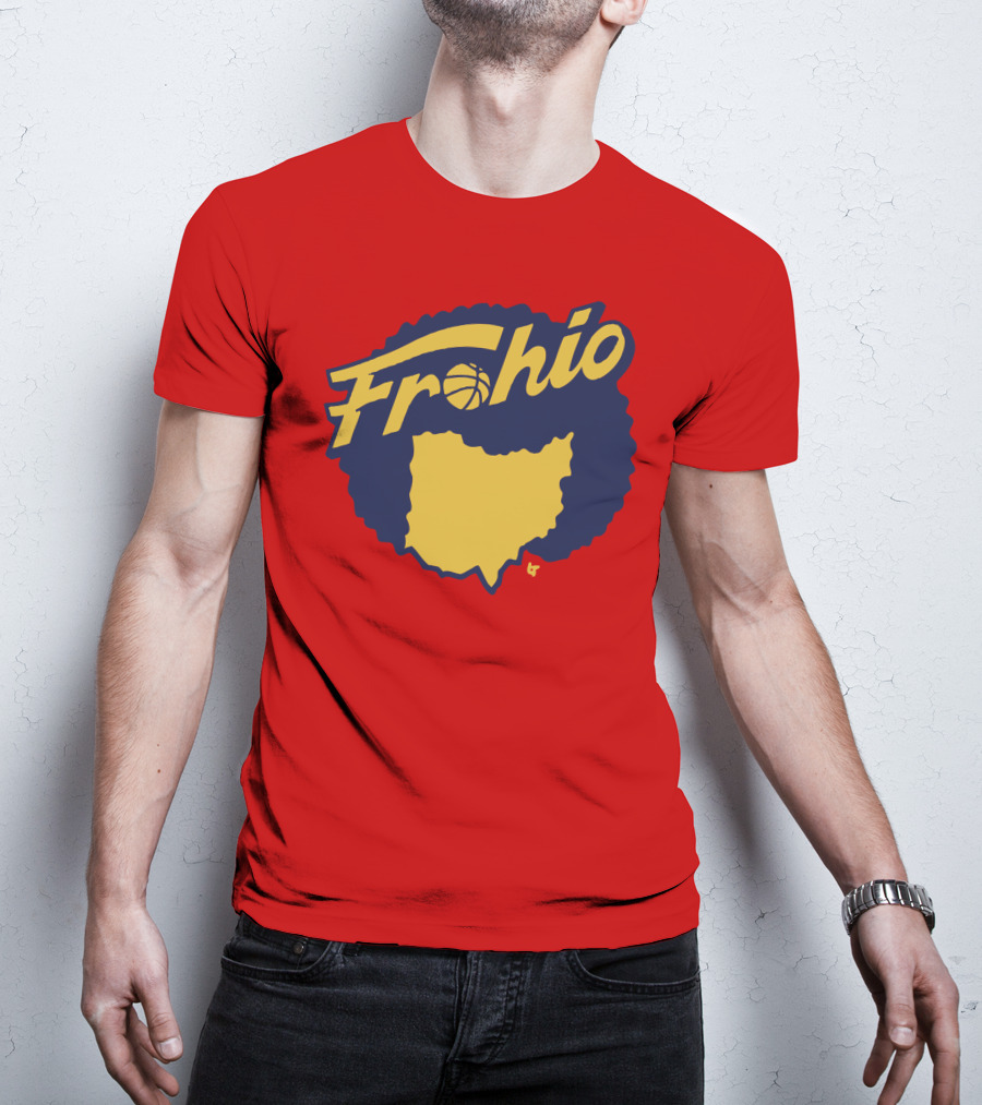 Frohio Ohio Basketball Map Silhouette Red T-Shirt