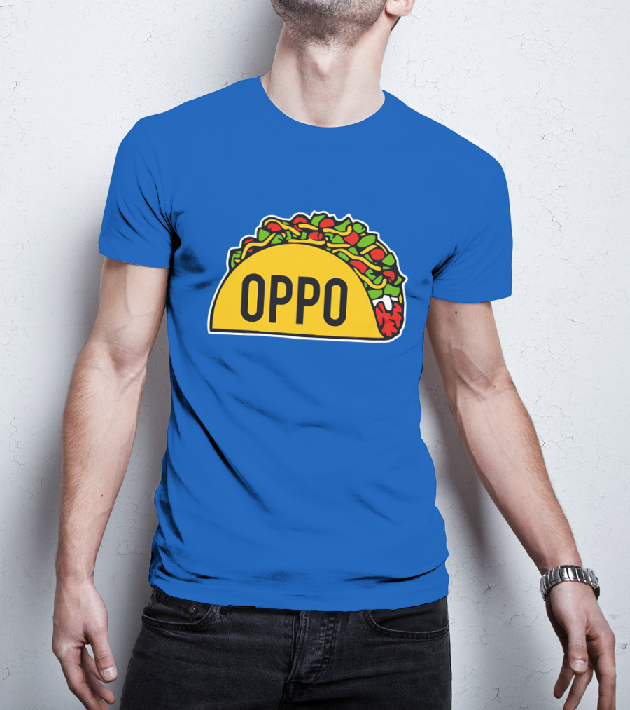 OPPO Taco Graphic On Vibrant Blue Background T-Shirt