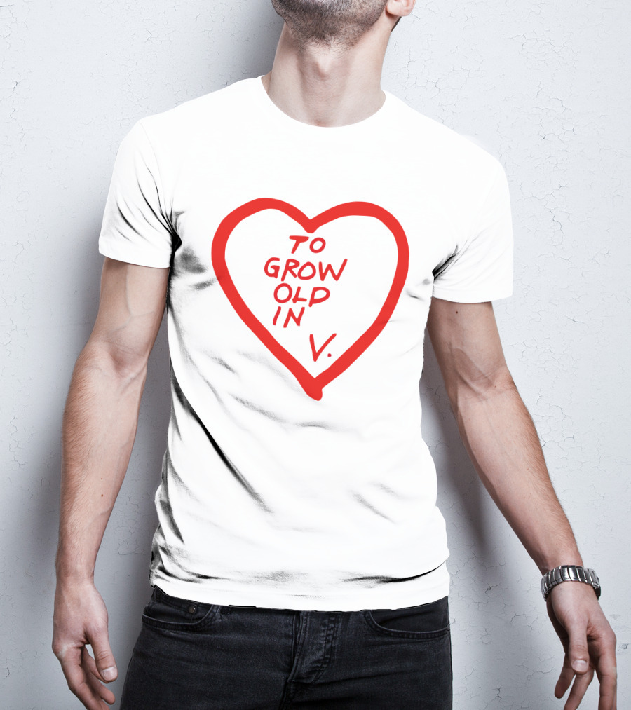 Wandavision To Grow Old In Love Red Heart Design V T-Shirt