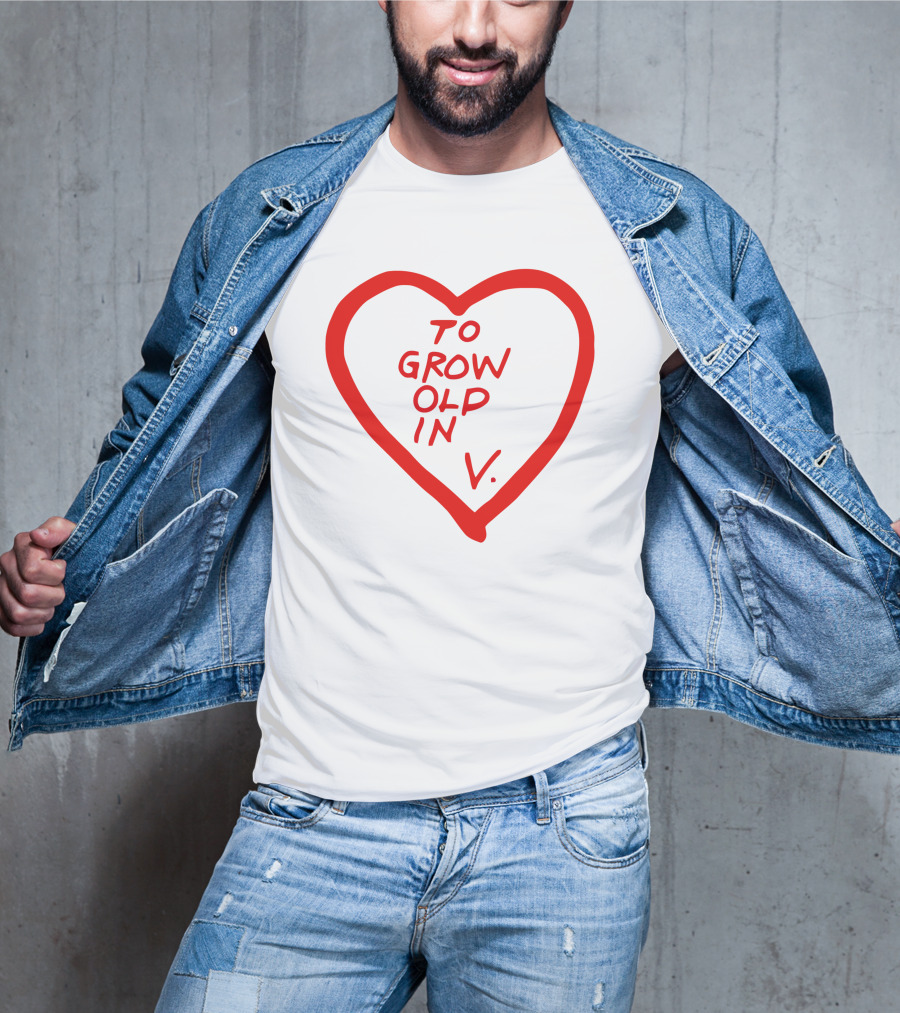 Wandavision To Grow Old In Love Red Heart Design V T-Shirt