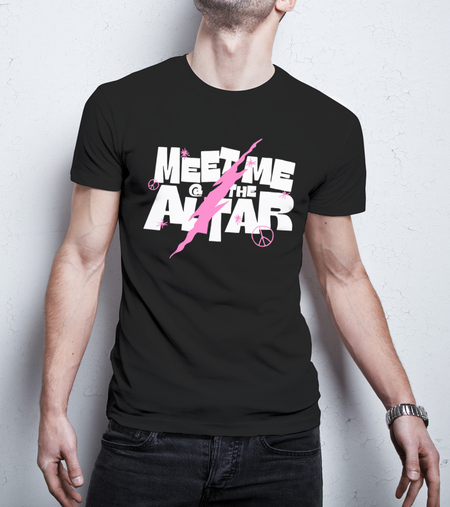 Meet Me @ The Altar Pink Lightning And Peace Signs T-Shirt