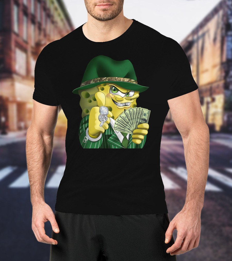 Gangster Spongebob Money And Bling T-Shirt