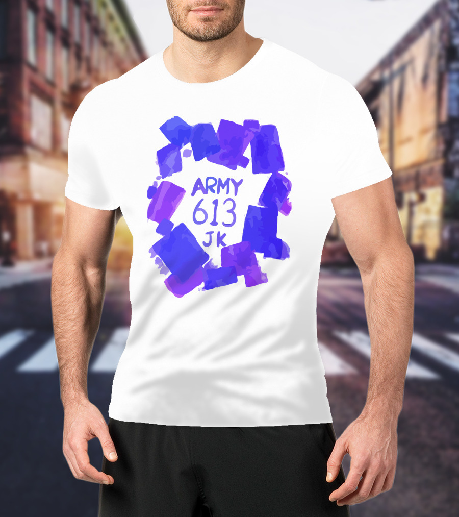 BTS ARMY 613 JK Purple Abstract T-Shirt