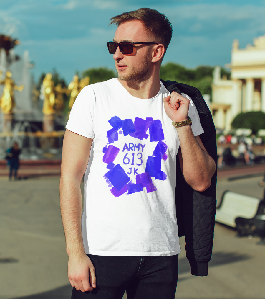 BTS ARMY 613 JK Purple Abstract T-Shirt