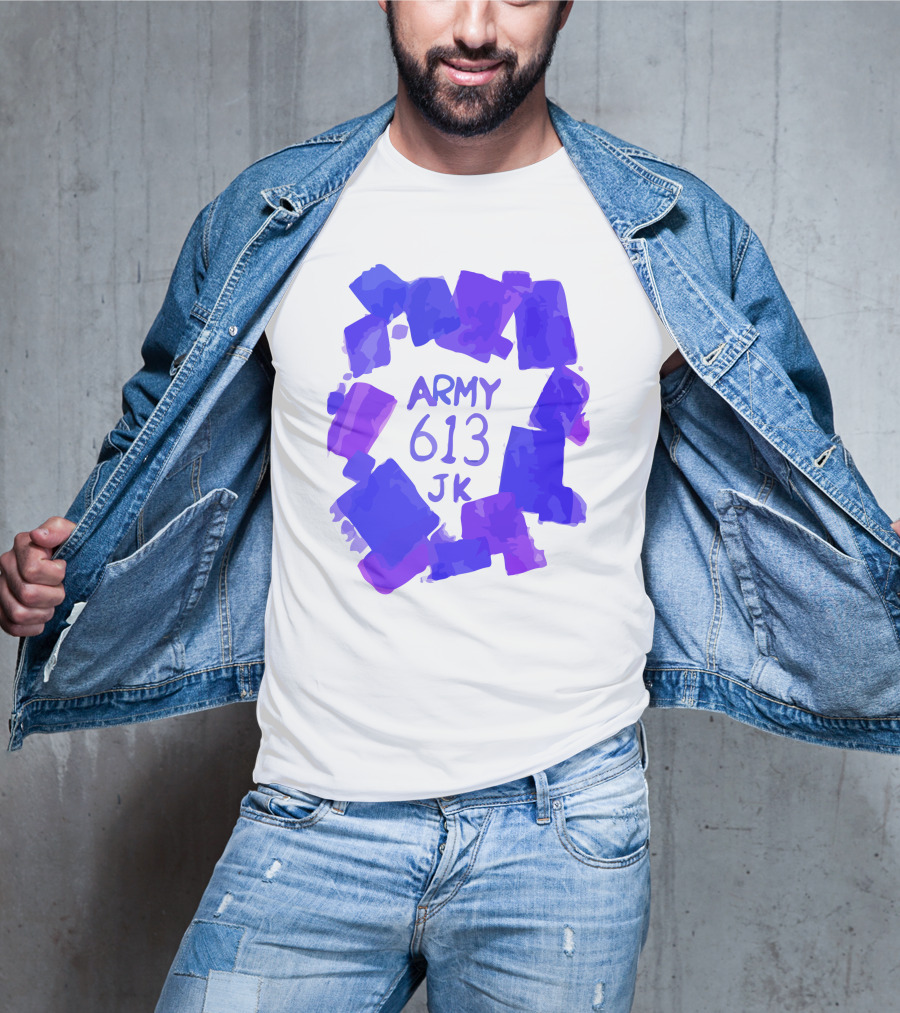 BTS ARMY 613 JK Purple Abstract T-Shirt