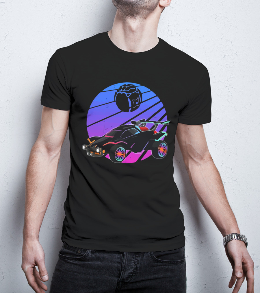 Rocket Soccer Car League Vibrant Distressed Gamer T-Shirt