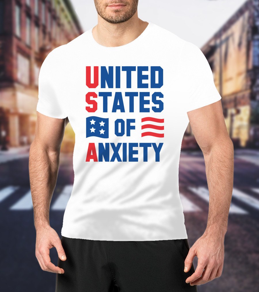 United States Of Anxiety USA Flag T-Shirt