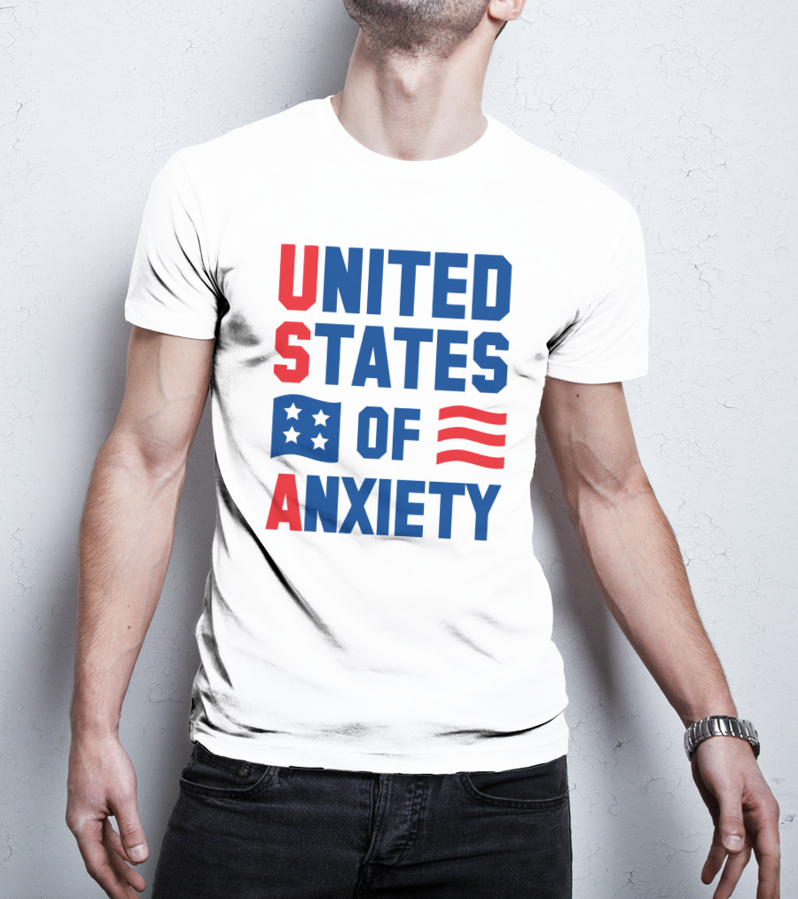 United States Of Anxiety USA Flag T-Shirt