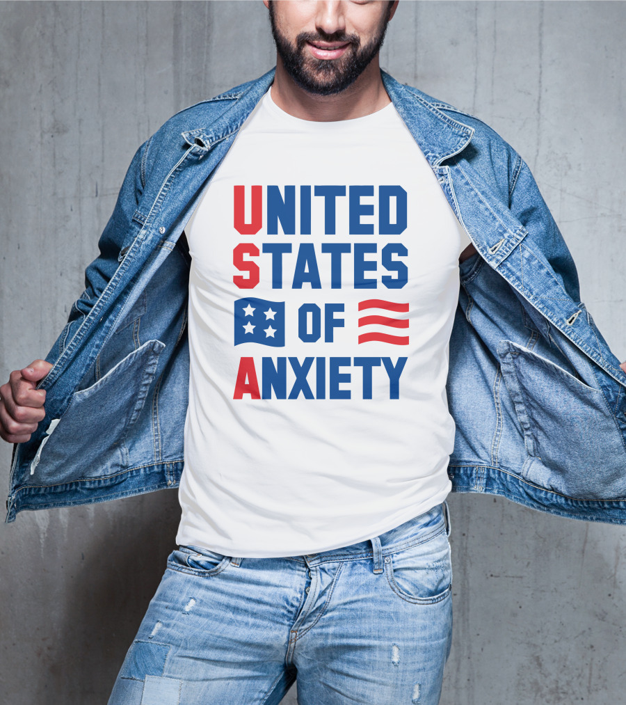 United States Of Anxiety USA Flag T-Shirt