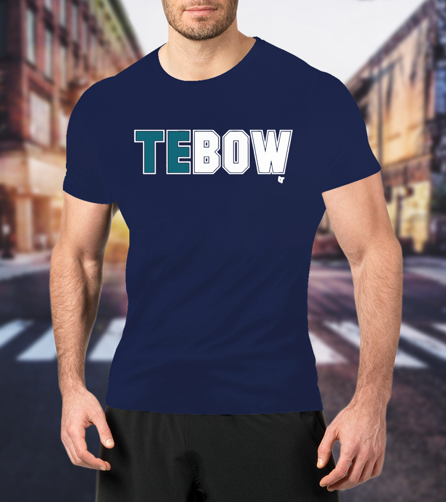TEBOW Tim Tebow Dark Blue Block Lettering T-Shirt