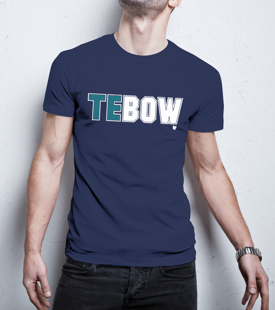 TEBOW Tim Tebow Dark Blue Block Lettering T-Shirt